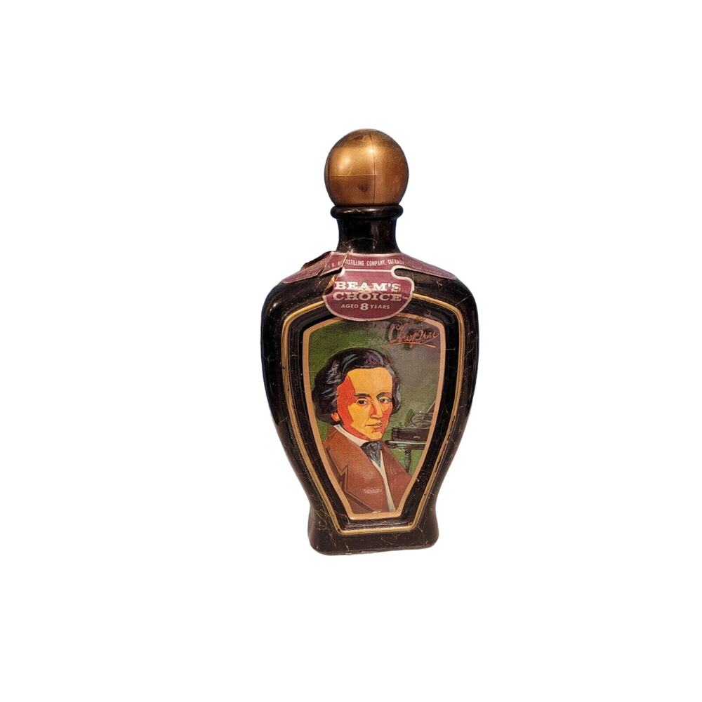 JIM BEAM CHOPIN BOTTLE Decanter Beams Choice ~ 1970s Whiskey Bourbon ~ H.WEISS